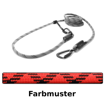 Preview: EASYLONG Hundeleine TWIST - L - 4m - rot mit schwarzen Kreuzen